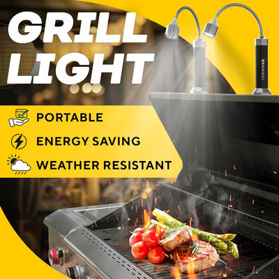 2 Luces LED flexibles para parrilla con base magnética 360