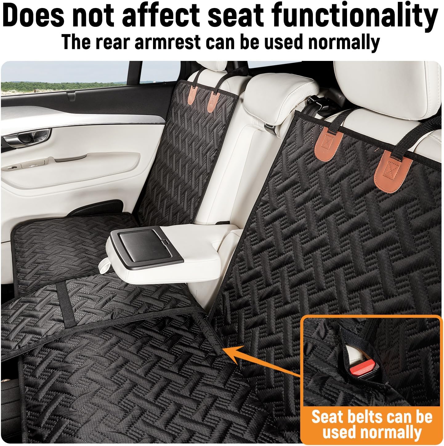 Funda asiento perro trasero impermeable a prueba de arañazos negro