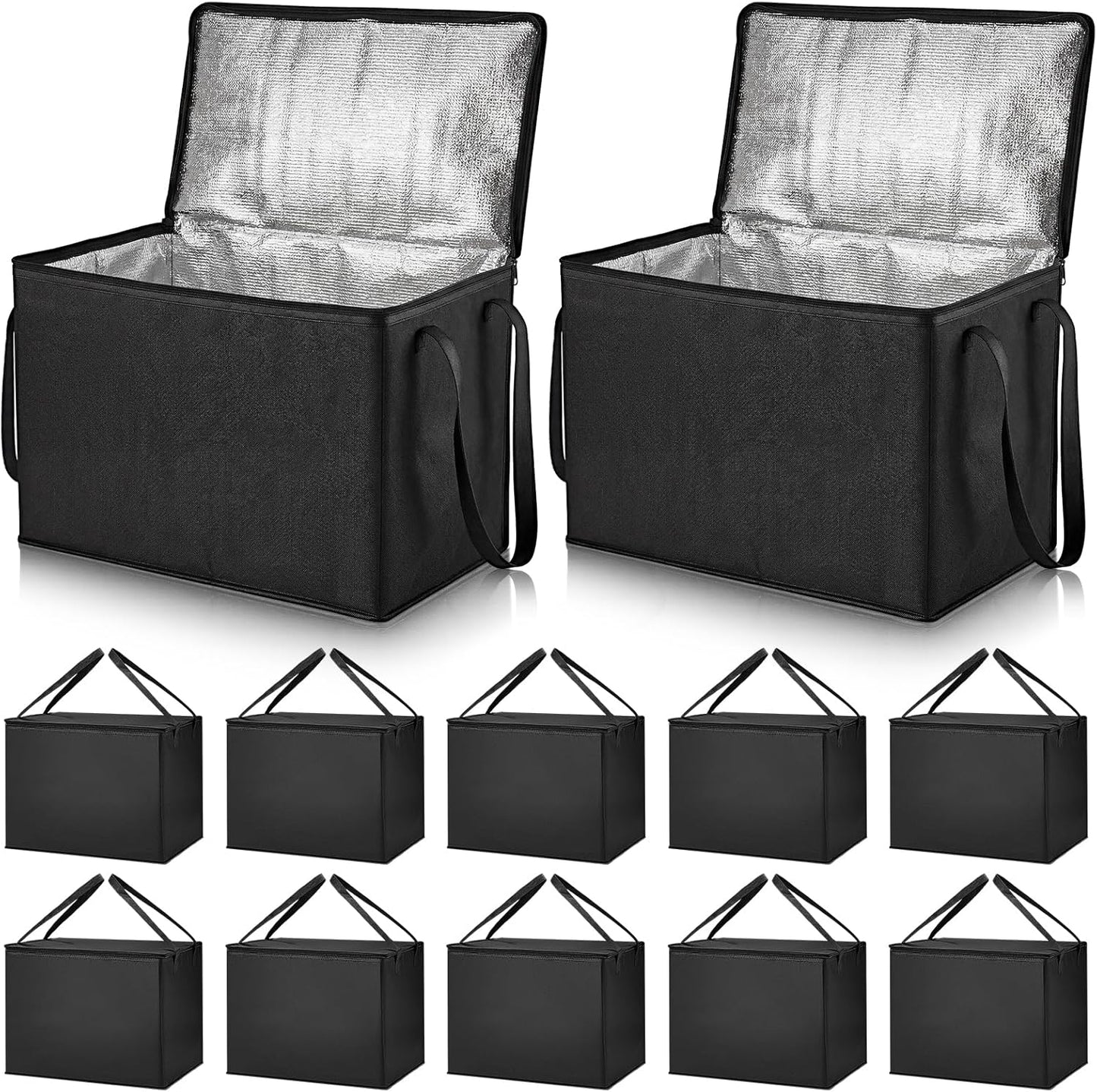 Pack 12 Bolsas Aisladas Extra Grandes 20x15x14pulg Con Cremallera