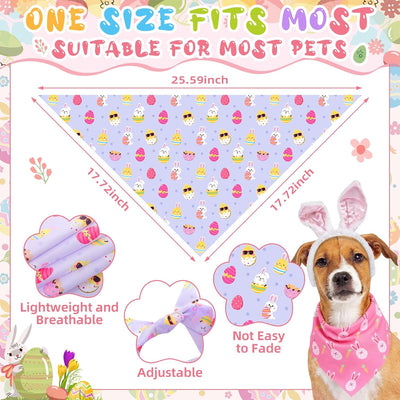 72 Bandanas Pascua para Perros Triangular Ajustable