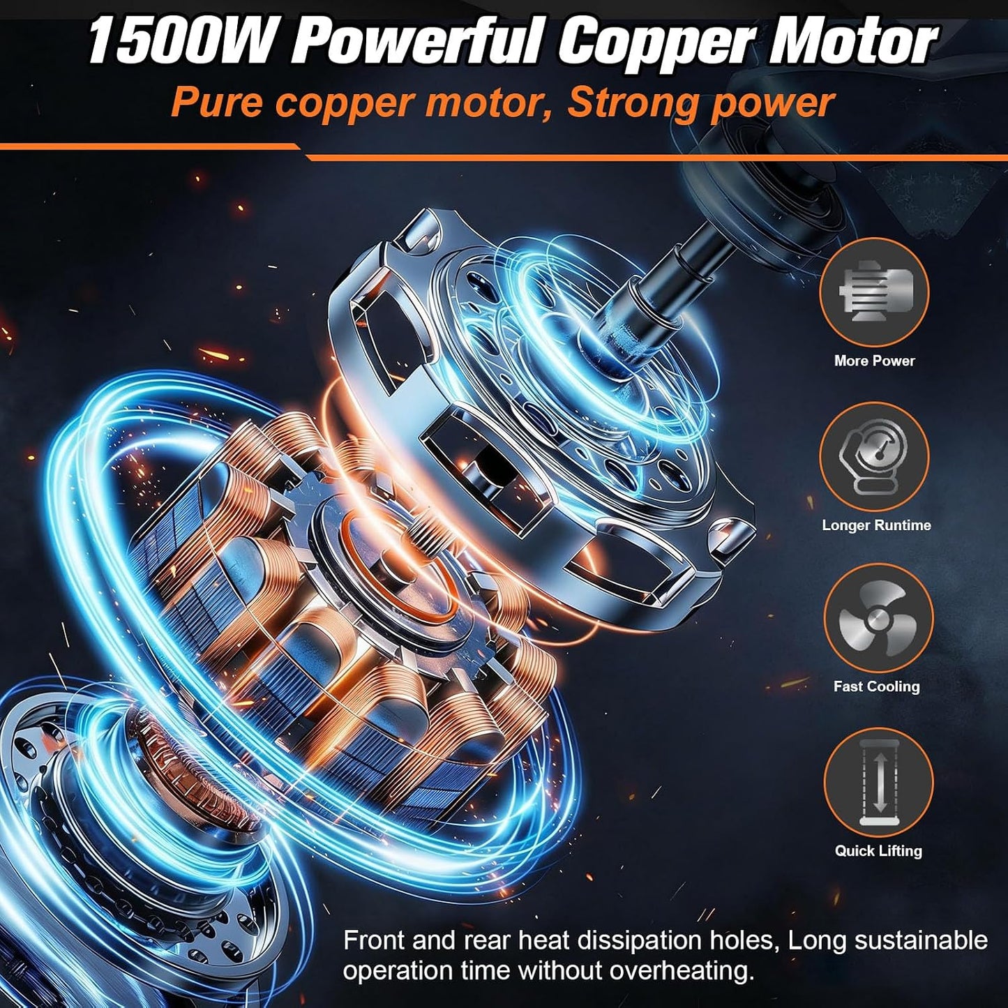 Cabrestante eléctrico 3en1 1500W control remoto 110V
