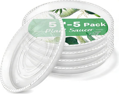 5 Pzas Bandejas Plástico 5-15pulg para Macetas y Recogedor Agua