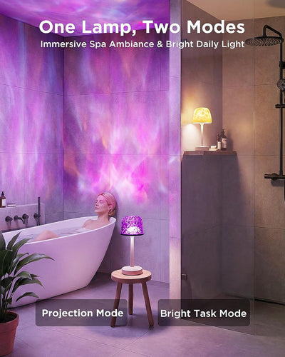 Lámpara ducha inalámbrica LED 16 colores proyector ondas