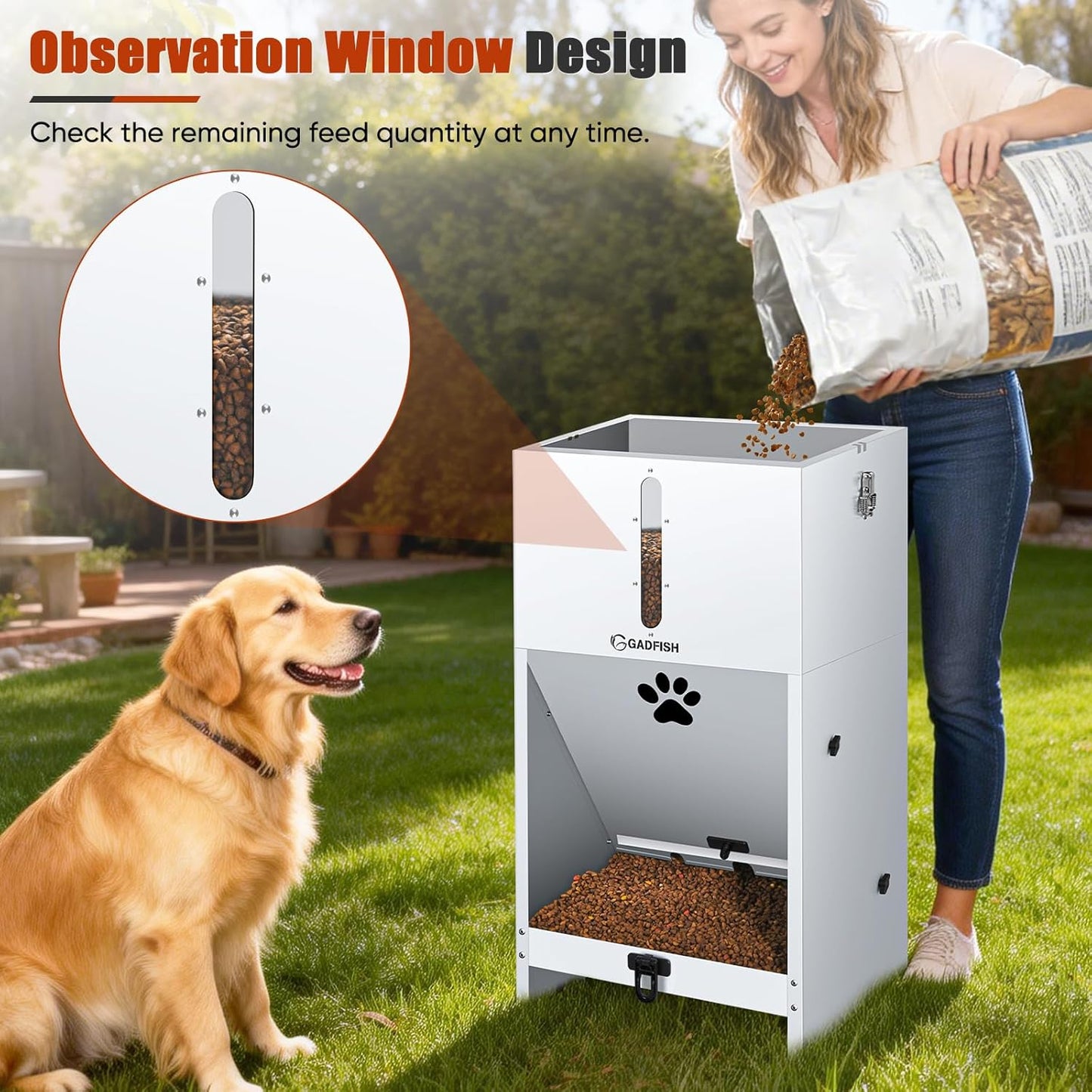 Comedero perros grandes 60lb resistente con puerta cerradura