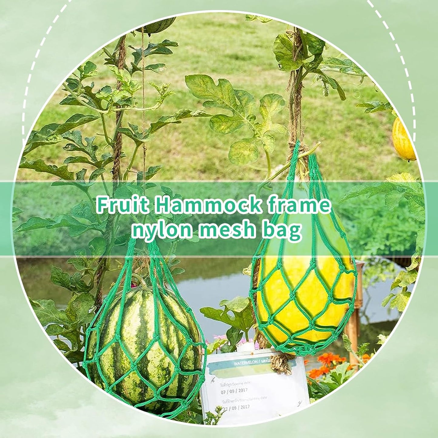 10 Soportes Hamaca Melón con Gancho para Enrejado Jardín Vertical