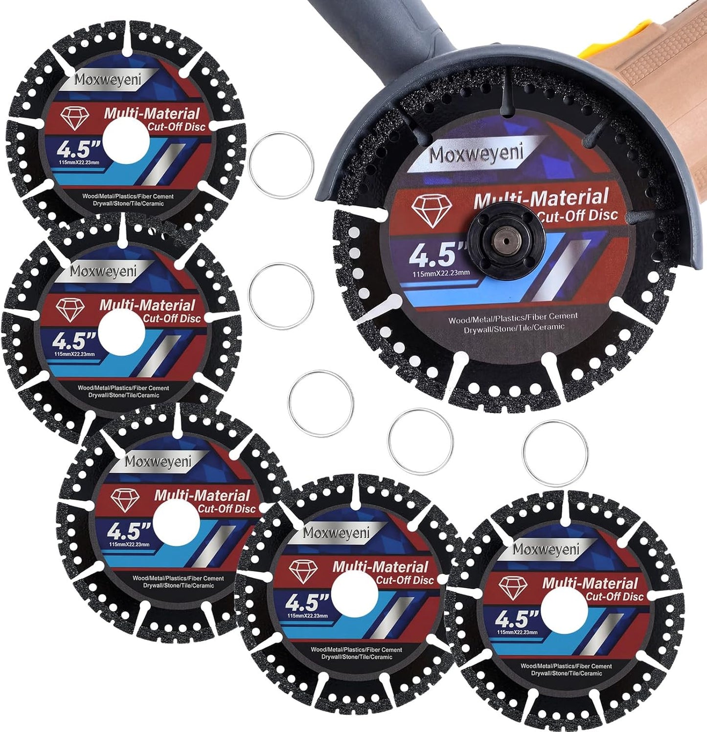 5 Discos Sierra Diamante 4.5pulg Para Corte Mármo
