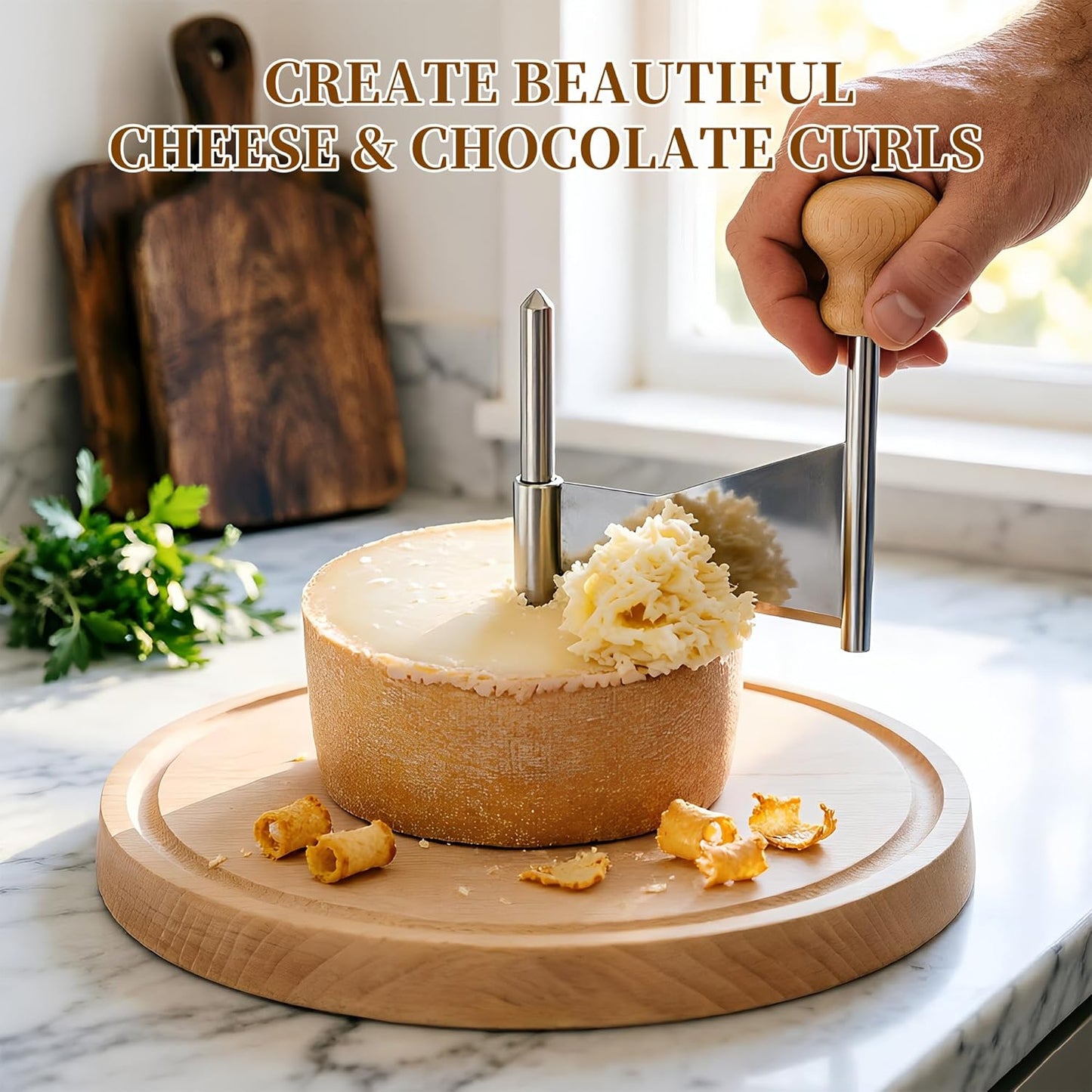 Rizador de queso acero inox con base madera