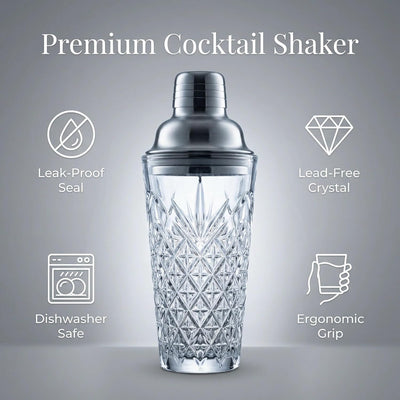 Juego de coctelera de cristal con espiga y parte de acero inoxidable