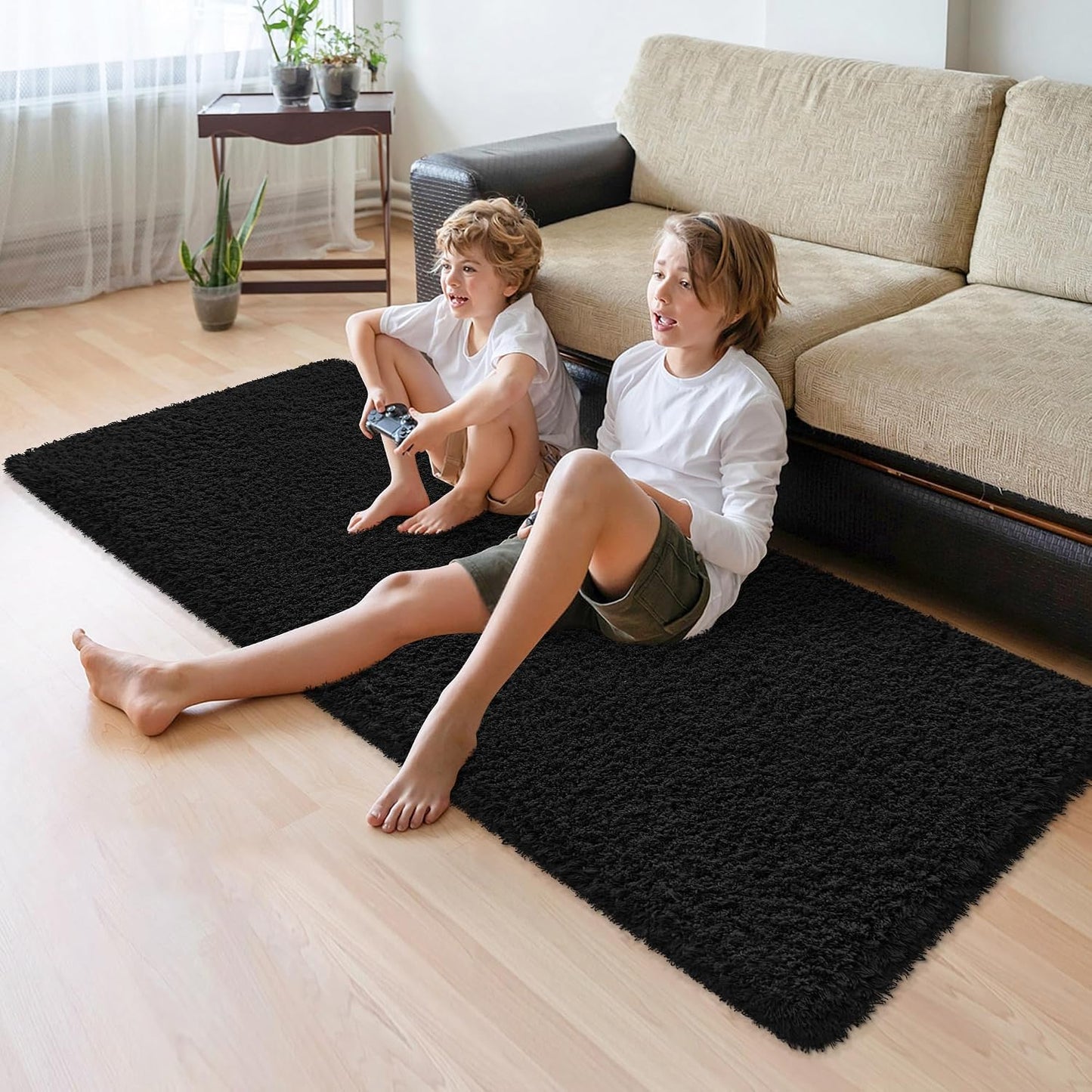Alfombra suave dormitorio pasillo 2x6ft felpa antideslizante