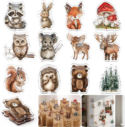 Paquete de 12 clips magnéticos animales del bosque para bolsas de alimentos