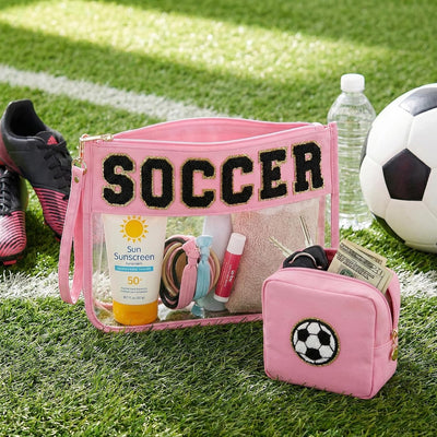 Bolsa maquillaje fútbol chenilla regalo deporte