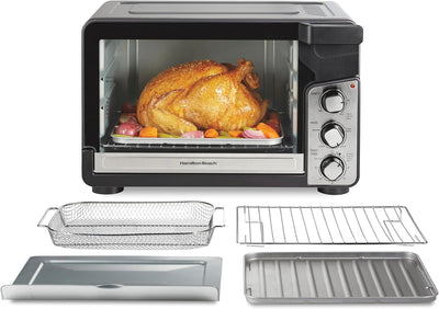 Horno tostador con freidora de aire Easy View XL Hamilton Beach negro acero inoxidable