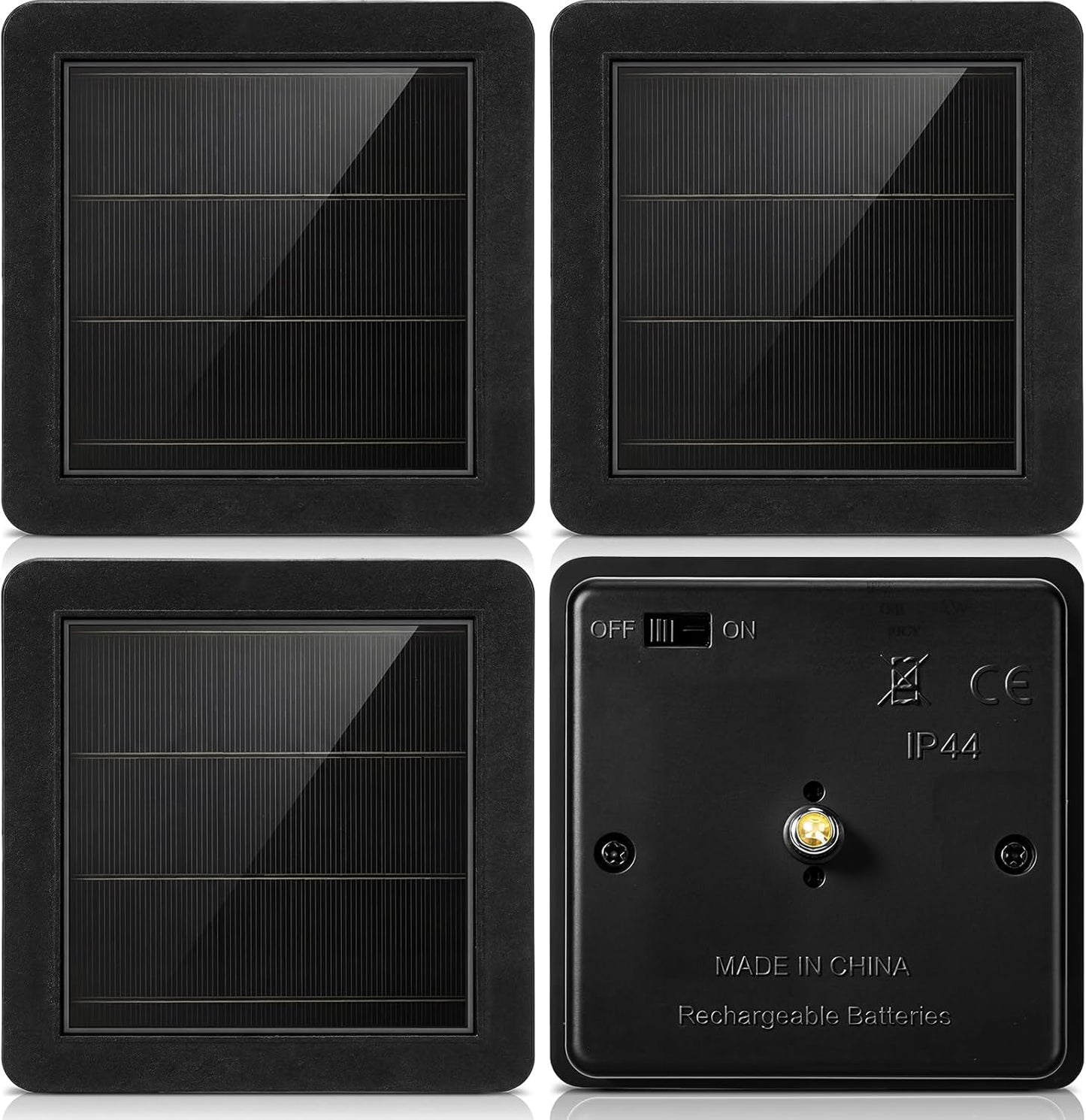 4 Pzas Luz Solar Redondas Impermeables Decorativas Exteriores