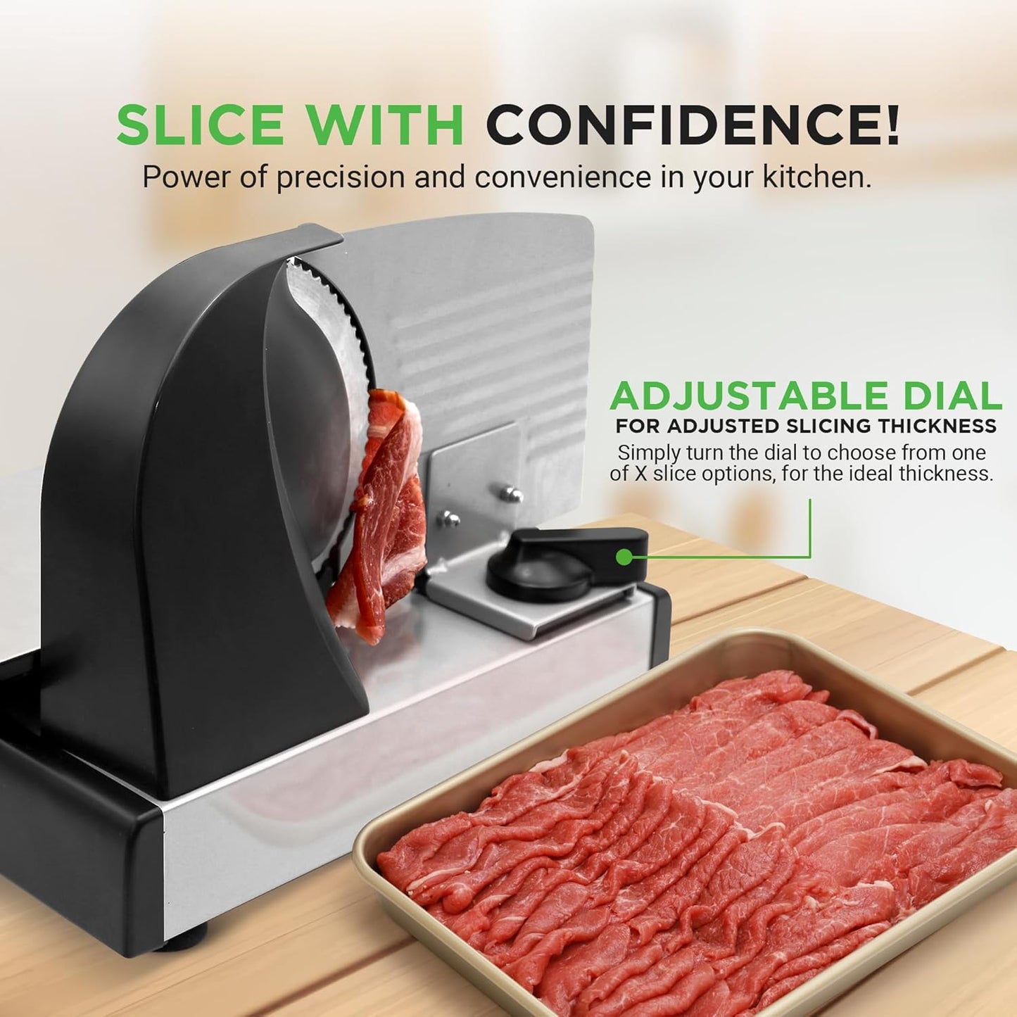 Cortador carne eléctrico 200W acero inox 7.5in