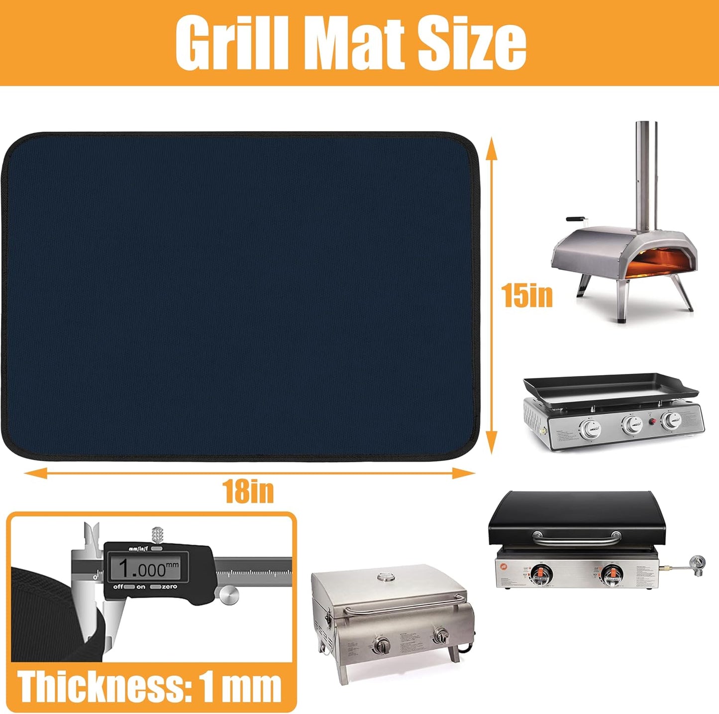 Tapete azul para parrilla mesa 15x18pulg