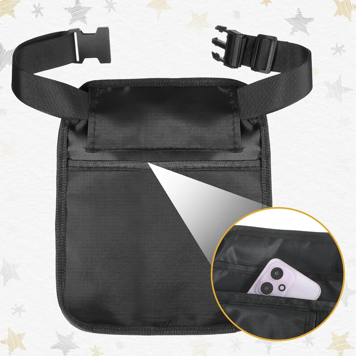 Bolsa servidor delantal camarero bolsillos ajustables negro