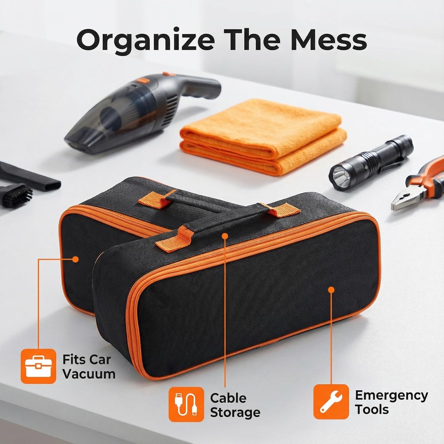 Pack 2 Bolsas Almacenamiento Universal Aspiradora Accesorios Auto