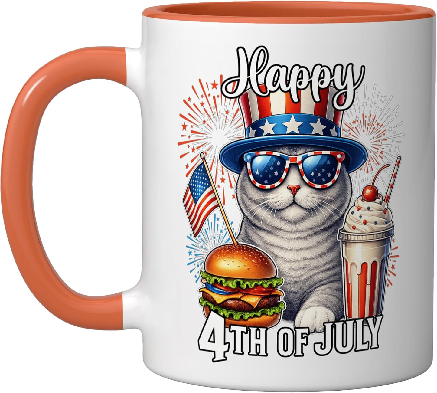 Taza Cerámica Gato Británico Rojo/Naranja