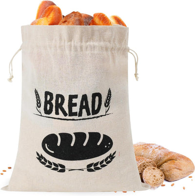 Bolsas pan casero con cordón reutilizables forro lino