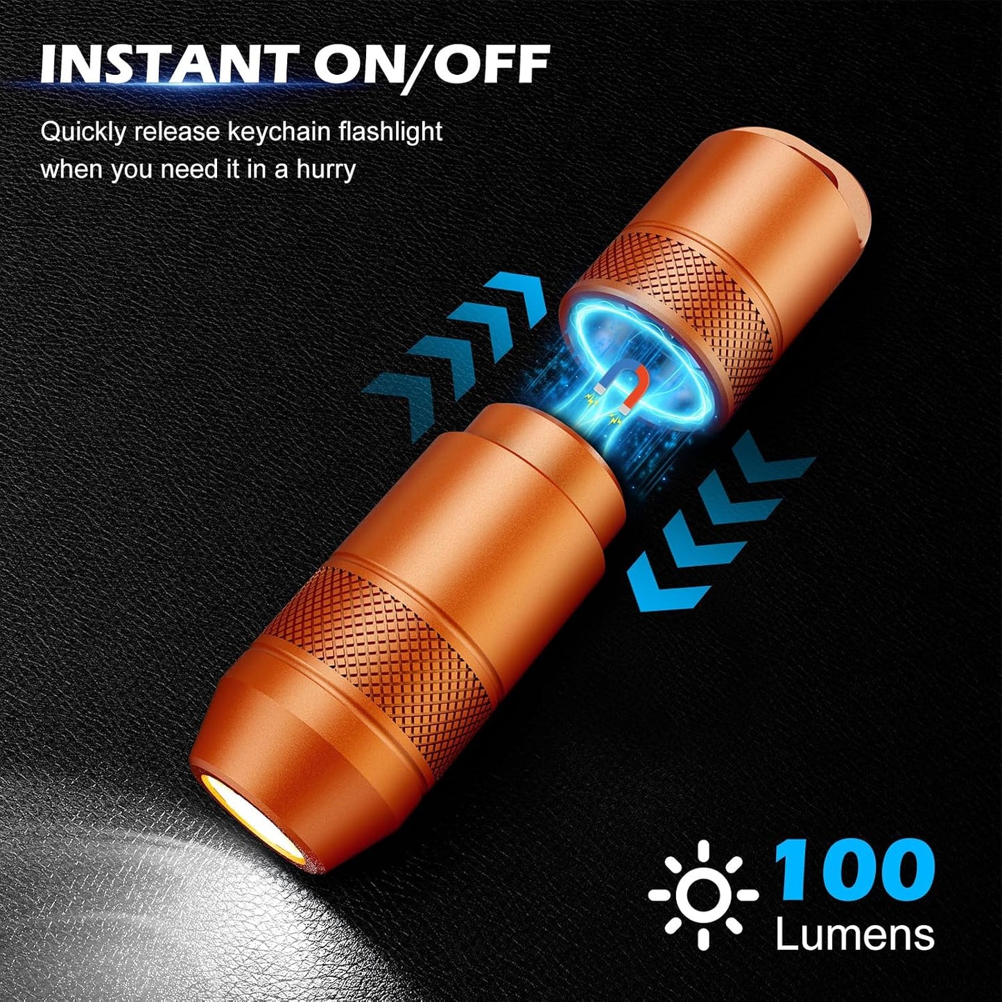 Pack 2 Linternas Mini USB-C Recargable Naranja