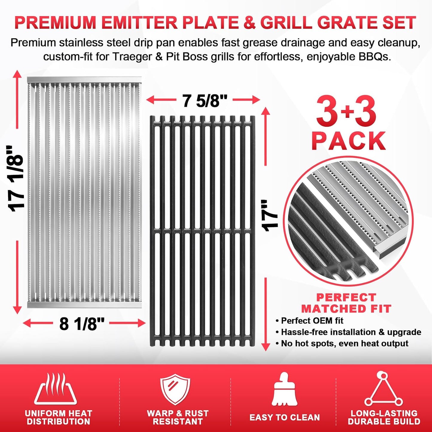 Placa emisora y rejilla para parrilla Charbroil G466-0025-W1