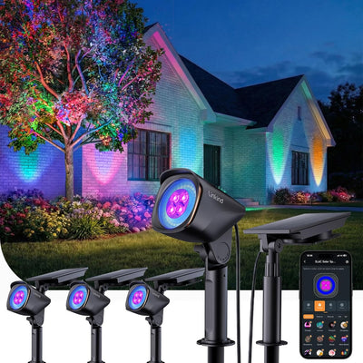 Luz solar exterior IP66 con carga USB 4 Pzas