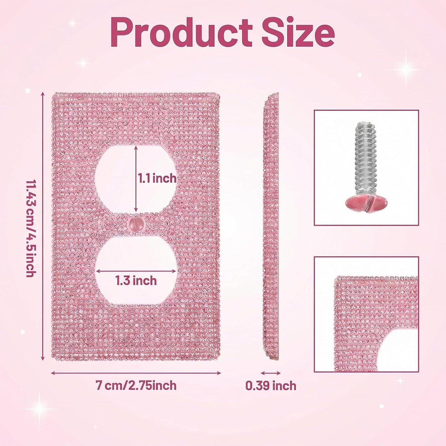 2 Pzas Cubierta Tomas Luz Estilo Preppy Rosa