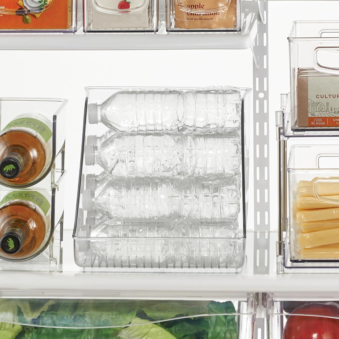 Organiz. botellas plástico transparente paquete 4