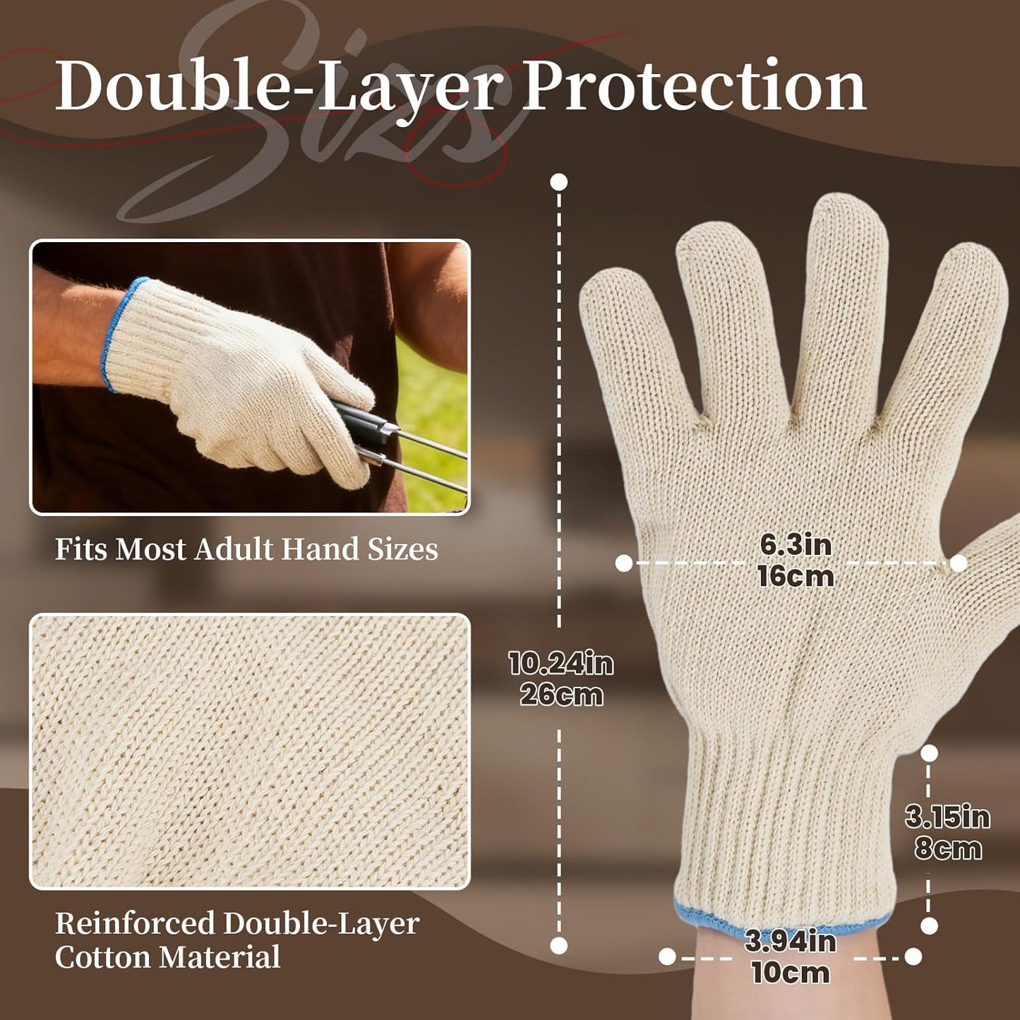 Guantes horno barbacoa con dedos juego 2