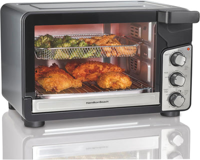 Horno tostador con freidora de aire Easy View XL Hamilton Beach negro acero inoxidable
