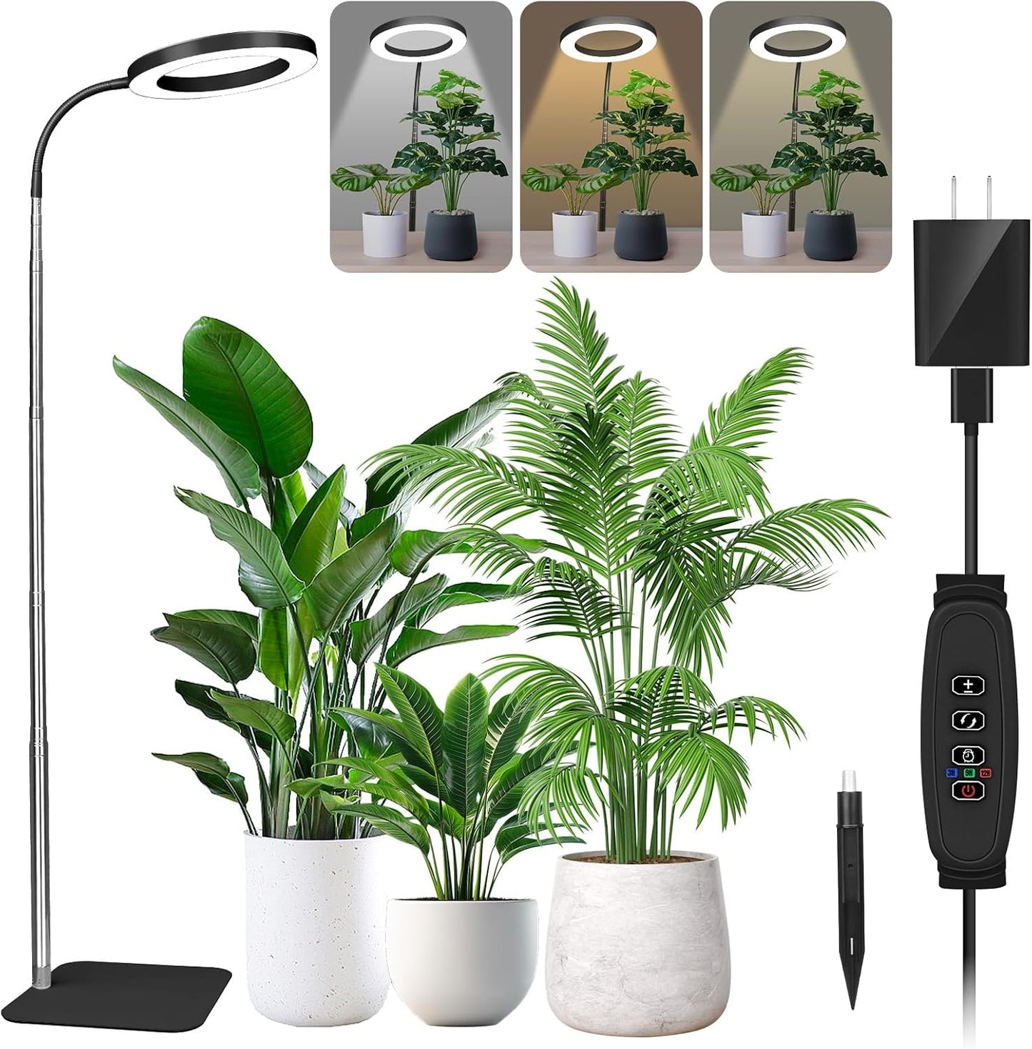 Luz LED cultivo plantas interior 3 modos color 16-67pulg