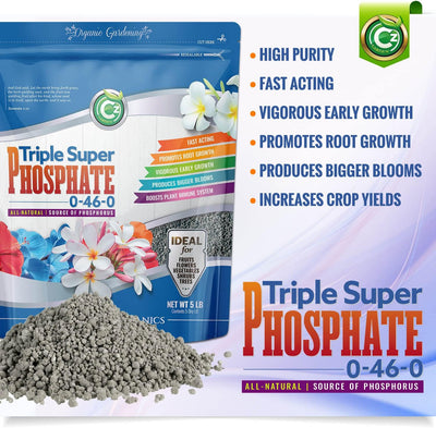 Fertilizante triple súper fosfato 0-46-0 para plantas y jardines