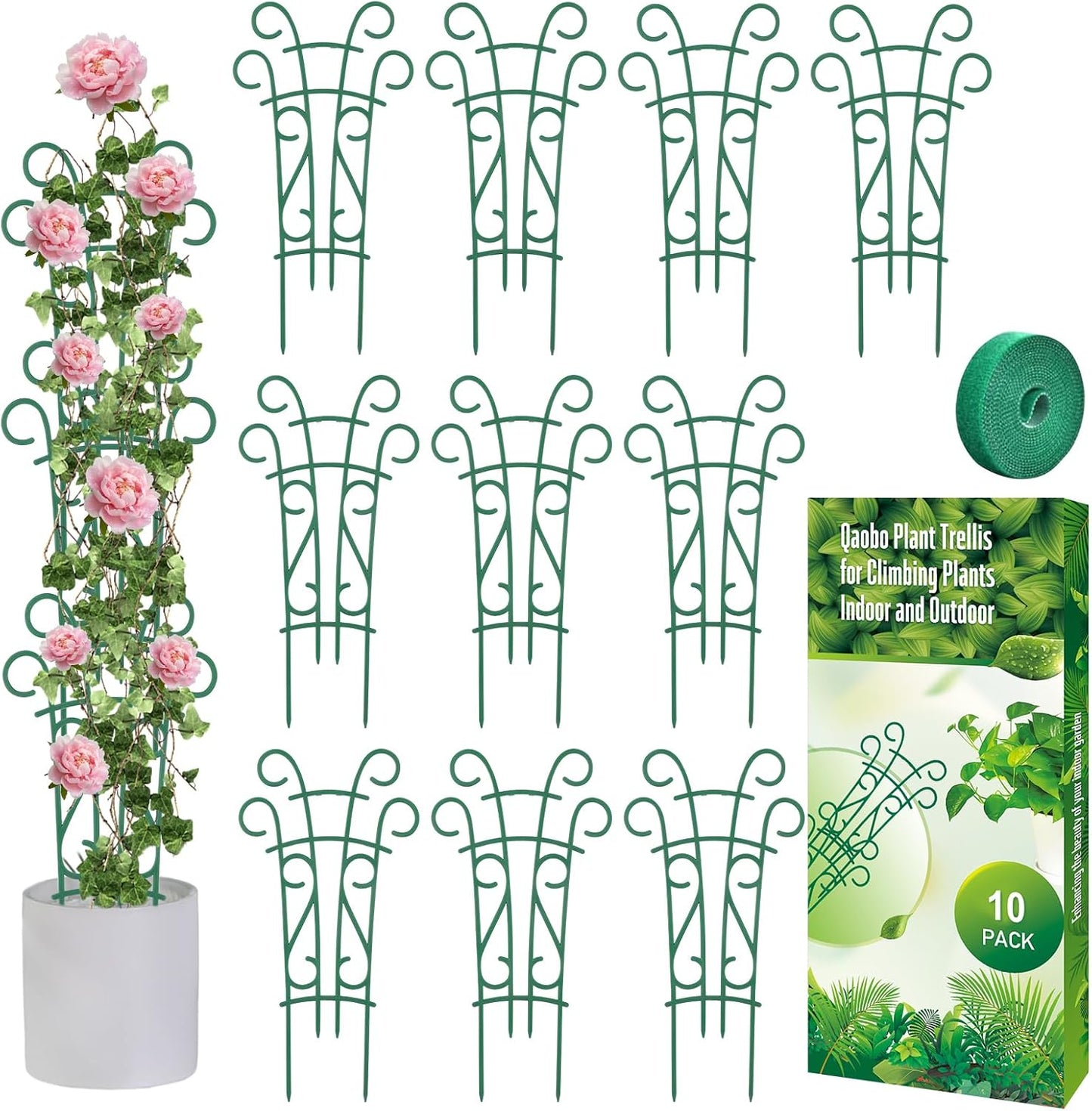 Enrejado para plantas interior y exterior apilable 10 pzas