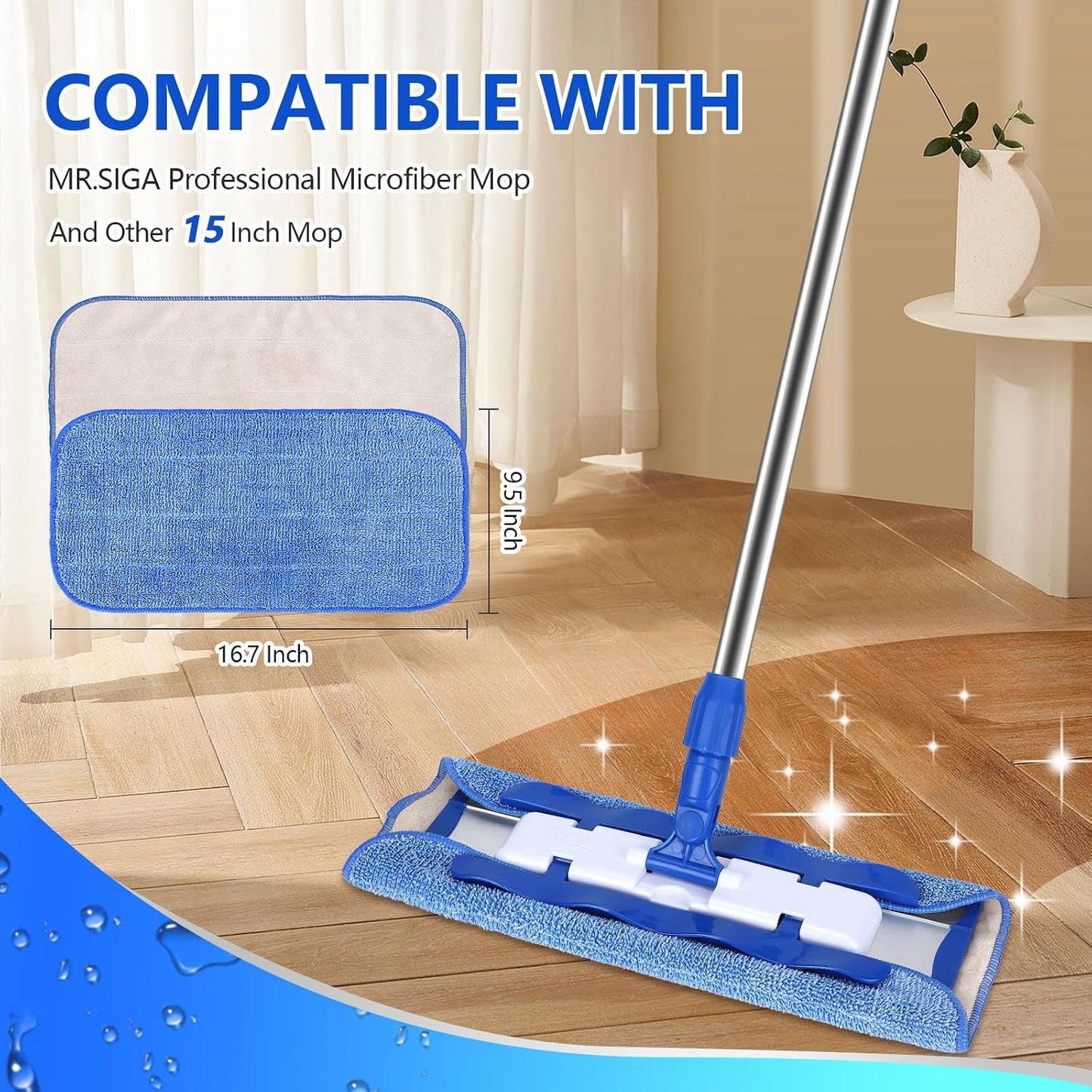 Paño microfibra comp trapeador MR SIGA 4 pzas