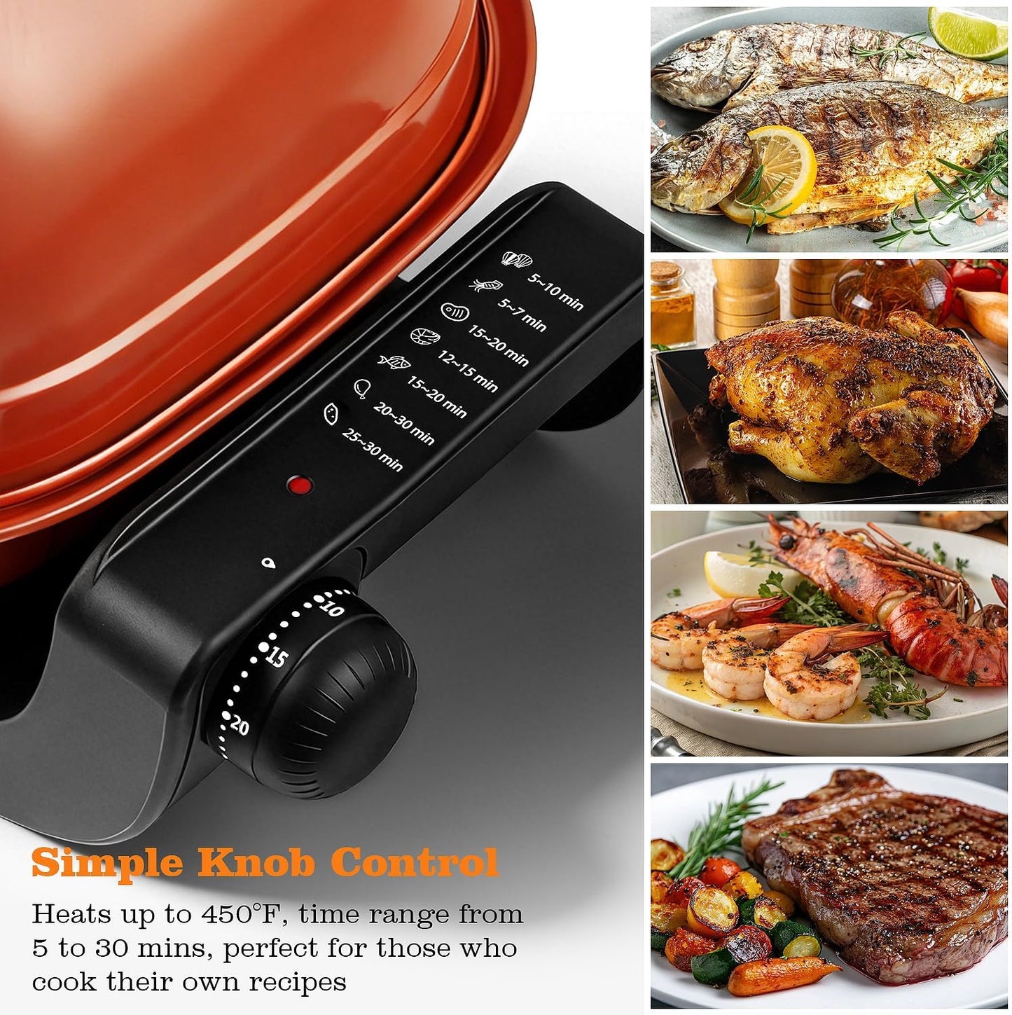 Horno eléctrico Techwood 1300W para asar pescado y comida coreana