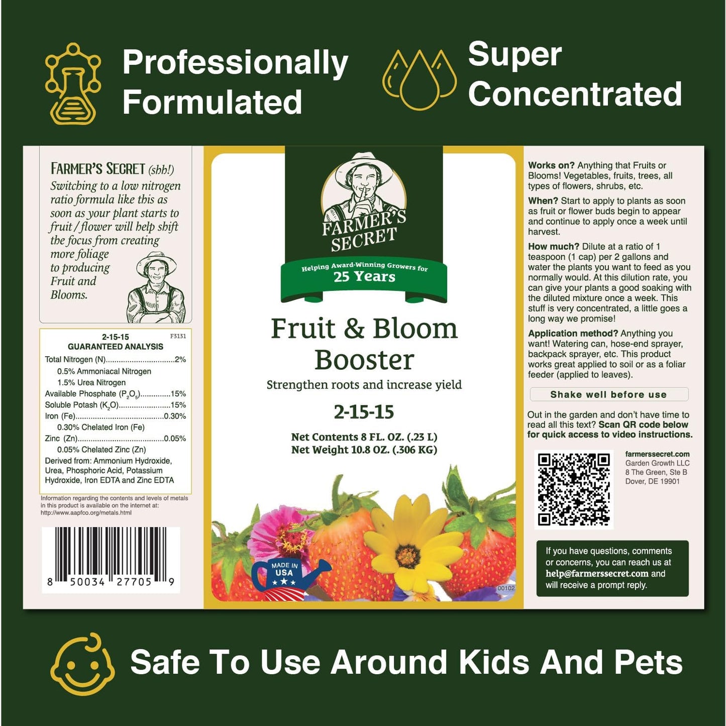 Fertilizante frutas floración 8oz súper concentrado