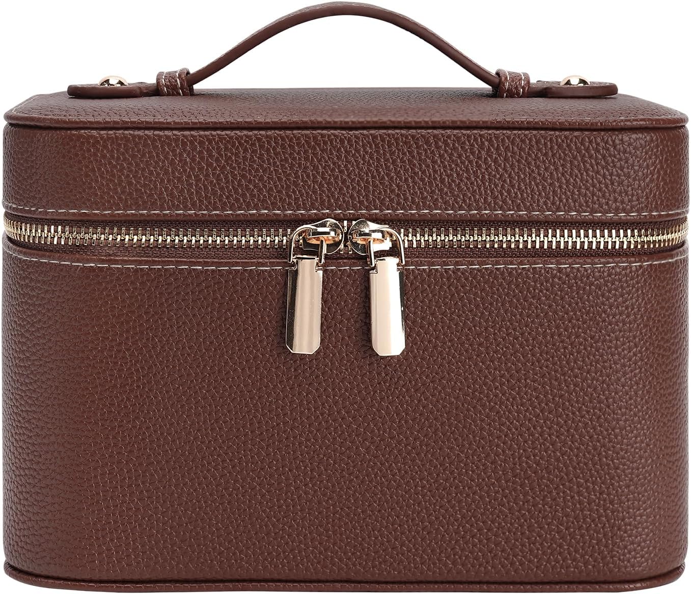 Estuche maquillaje mujer cuero divisor extraible impermeable