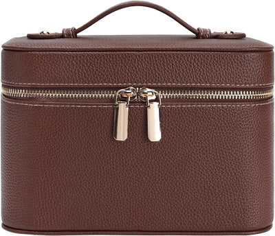 Estuche maquillaje mujer cuero divisor extraible impermeable