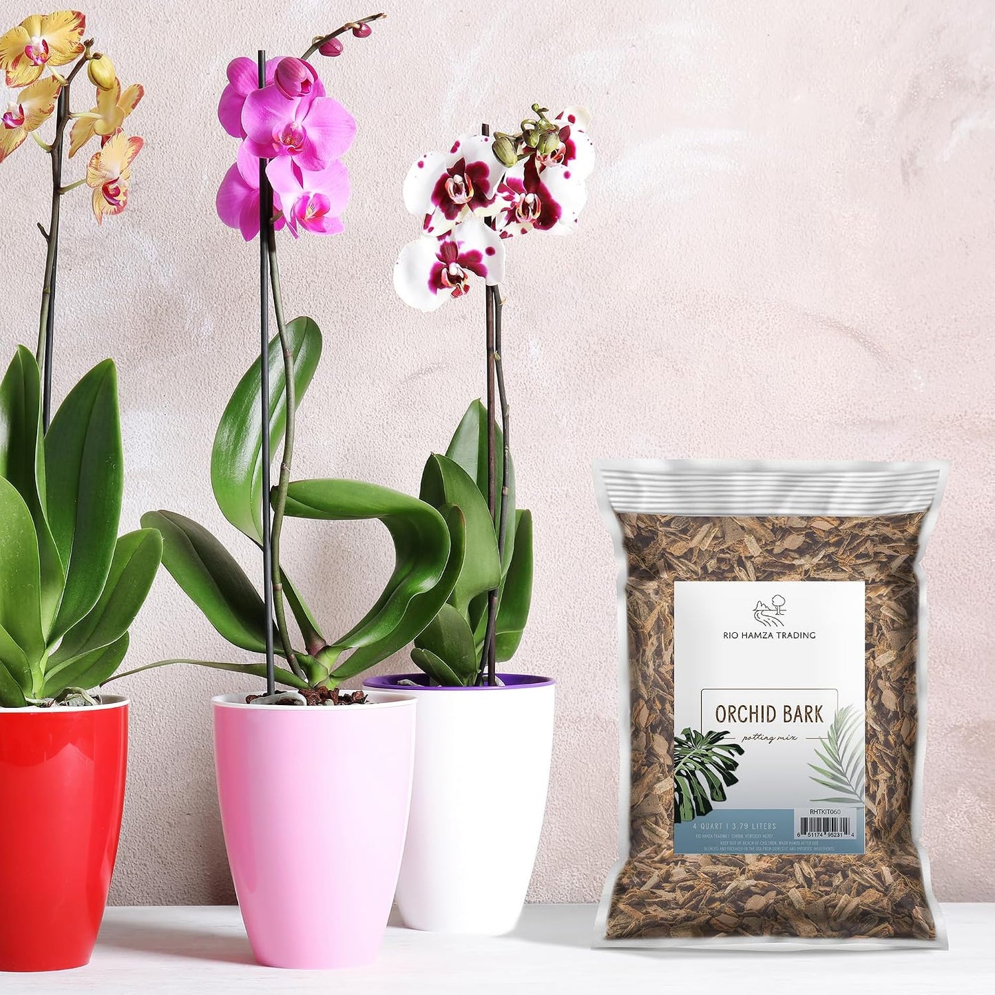 Corteza orquídea orgánica 4qt mezcla para macetas