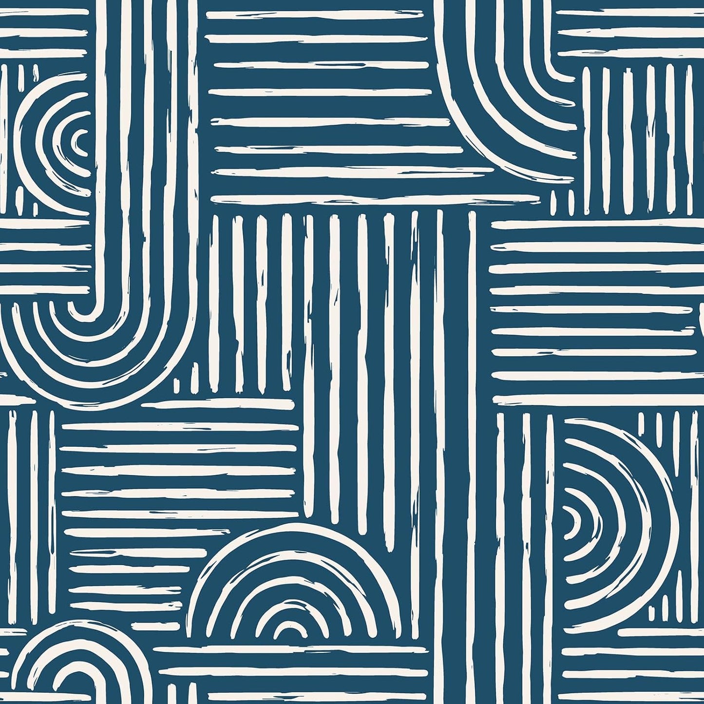 Papel tapiz geométrico azul marino moderno removible