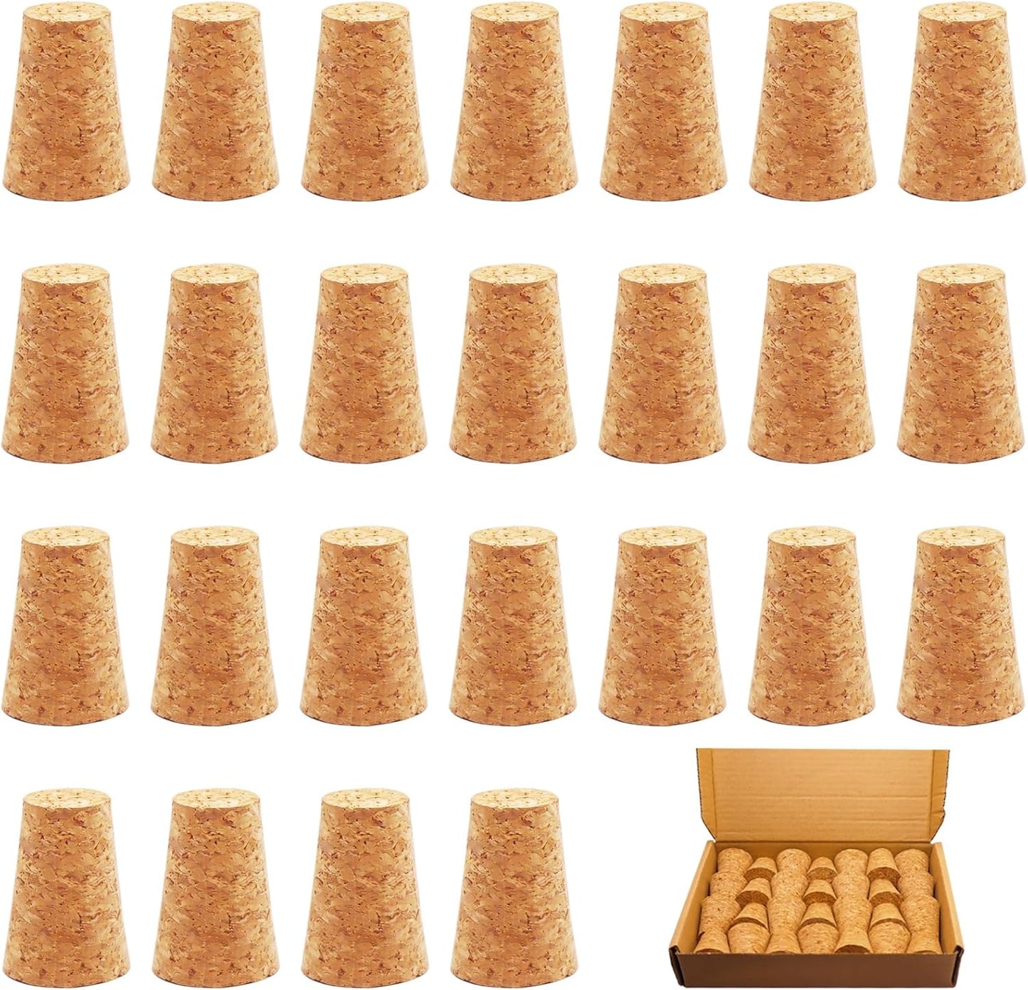 25 Tapones Corcho Cónico Madera Botella Vino Licor