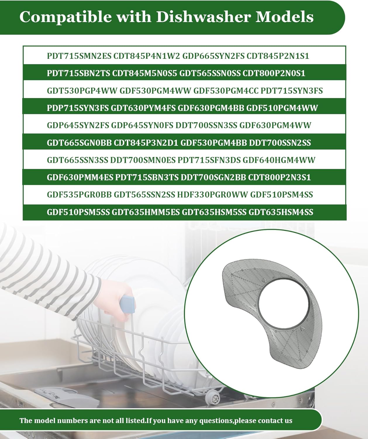 Filtro grueso plástico repuesto para lavavajillas GE Hotpoint