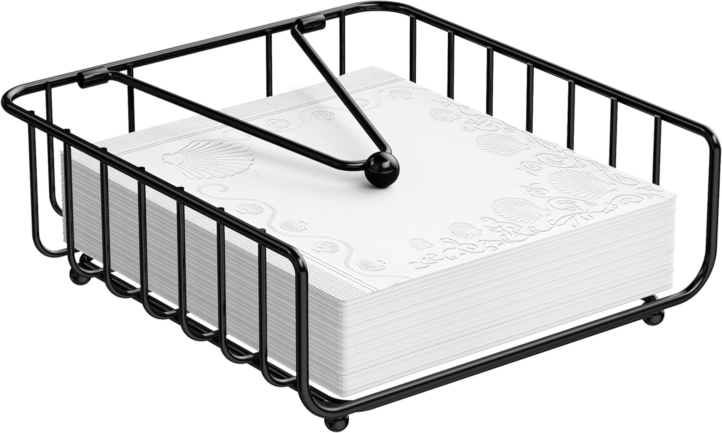 Servilletero para mesa con brazo pesado de metal negro