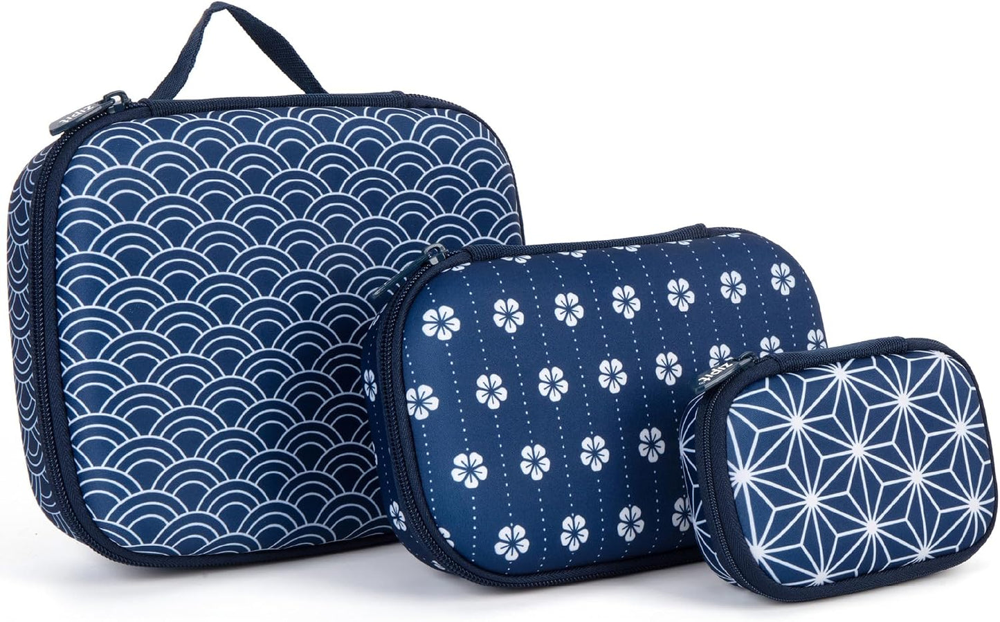Bolsas maquillaje viaje set 3 Lg-Med-Mini cubos cremallera