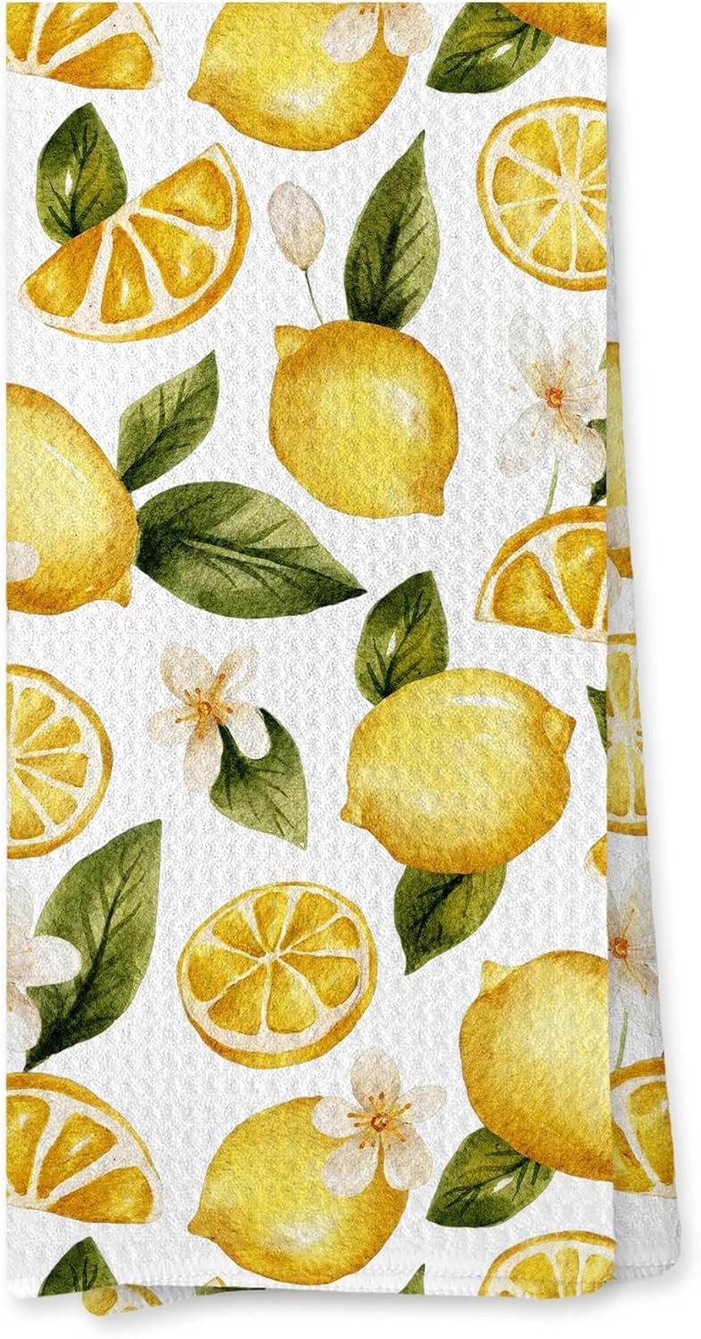 Toalla de cocina con motivos de limón, 16 x 24 pulgadas