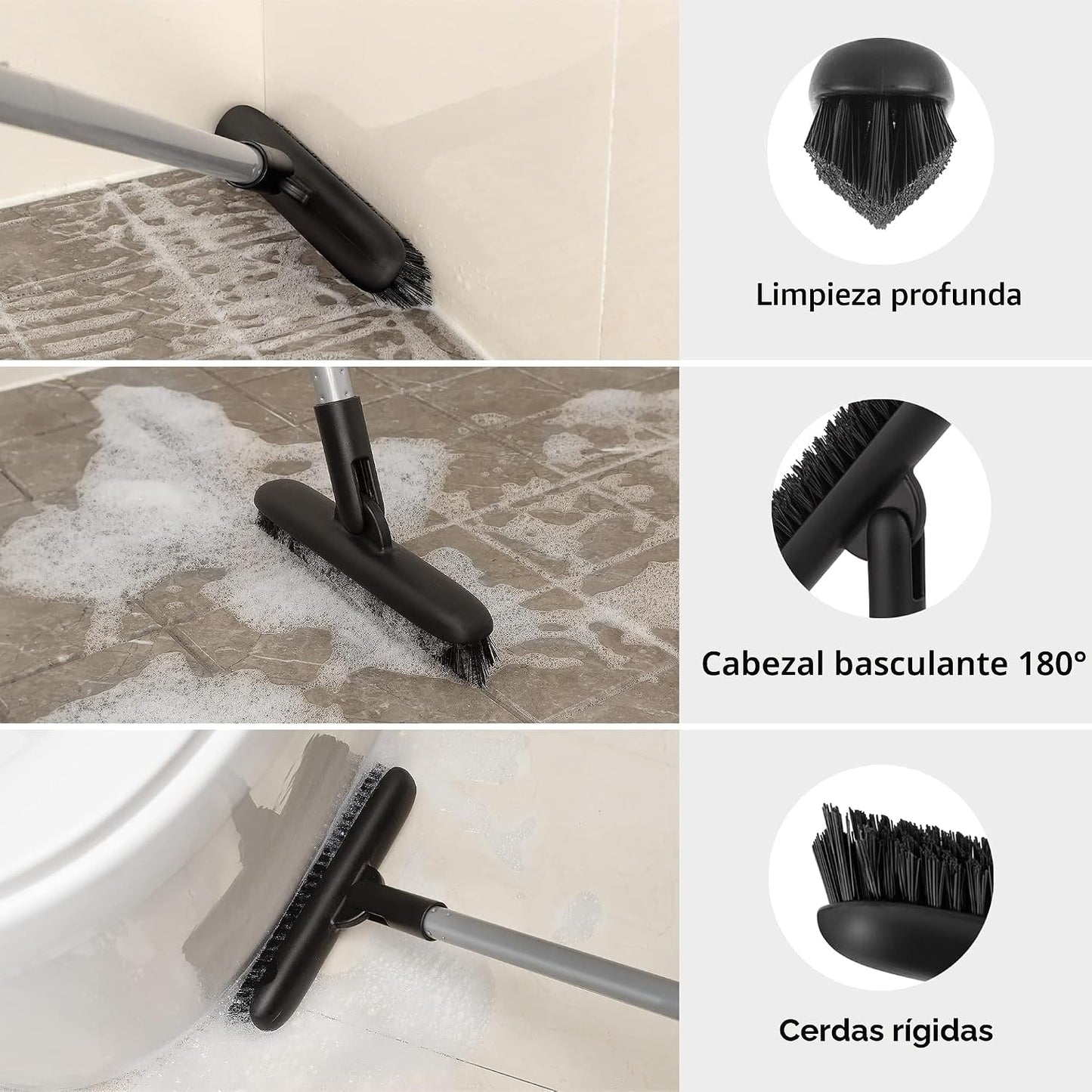 Cepillo limpieza piso ducha azulejos cerdas rígidas