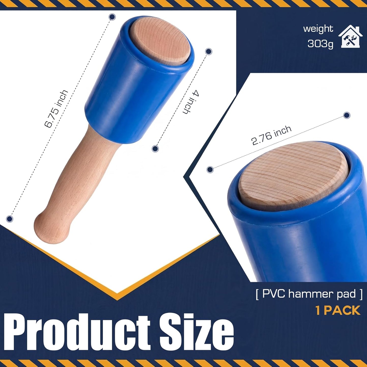 Mazo tallado madera 15oz ergonómico cabeza uretano