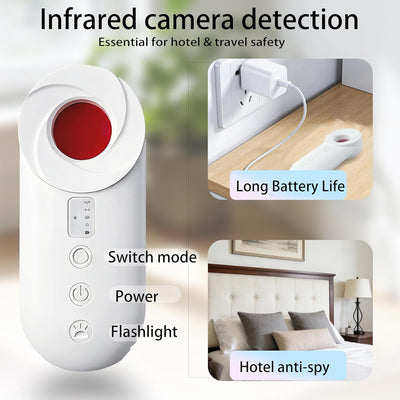 Detector cámaras ocultas con alarma vibración y linterna