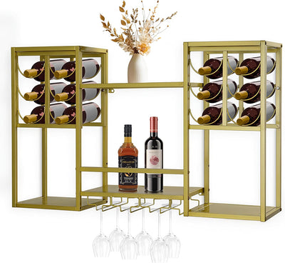 Estante para vino en pared metal soporte vidrio minimalista