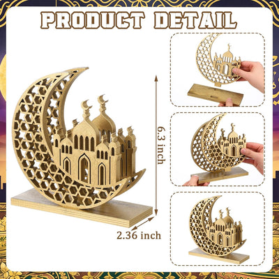 Servilletero dorado clásico islámico para mesas Ramadán domo luna creciente minarete